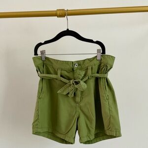 SAM EDELMAN Women's Utility Trouser Short Green Belted w Pockets SZ 27